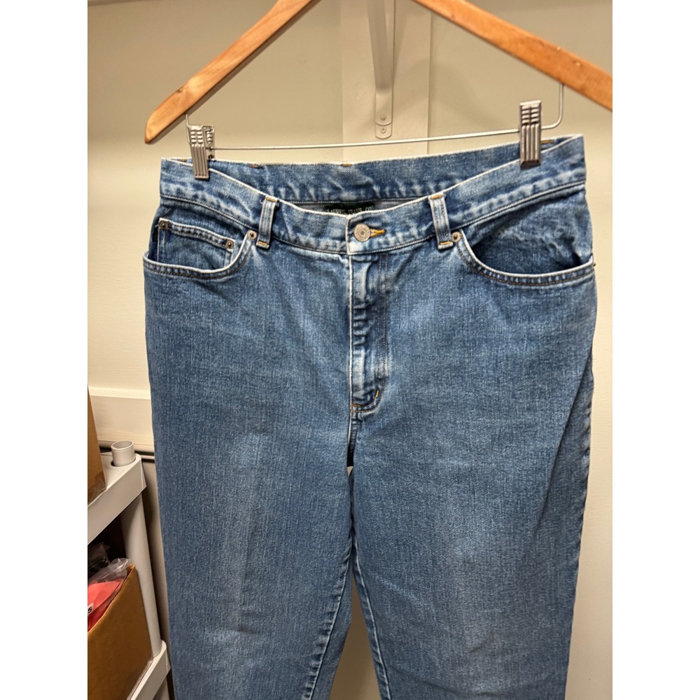Lauren Ralph Lauren Jeans Women 12 Blue Straight Leg High Rise Cotton Vintage - Picture 3 of 10